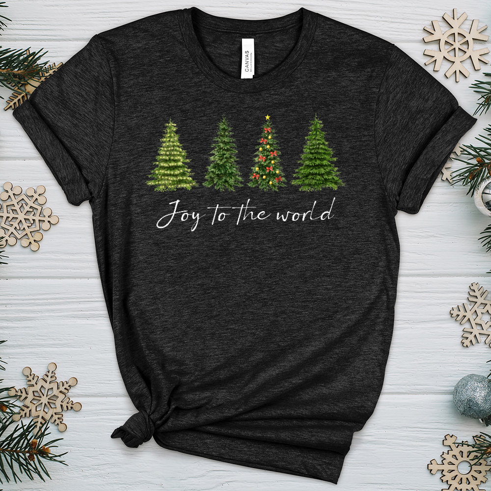 Joyful Christmas Trees Heathered Tee