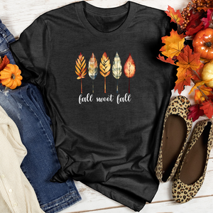 Vintage Cozy Leaves Watercolor Trio Heathered Tee