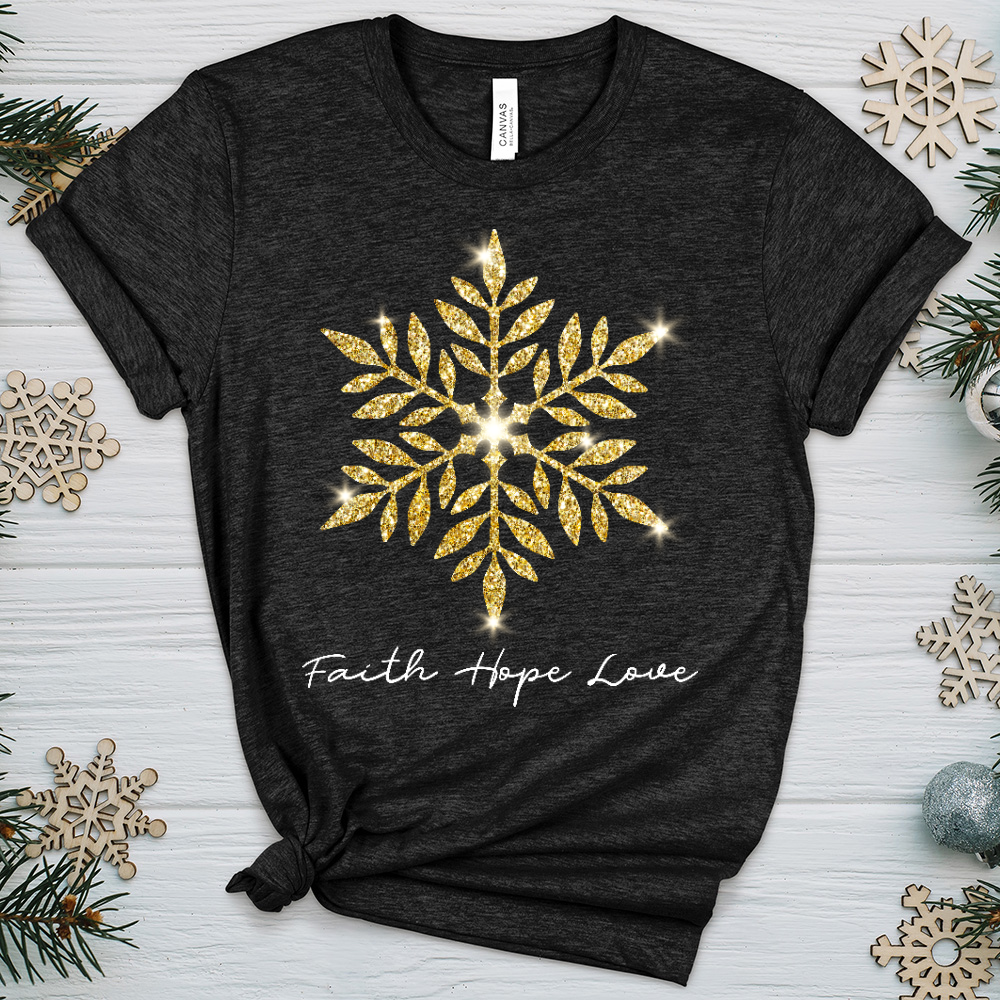 Gold Snowflake Shimmer Heathered Tee