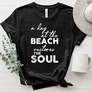 The Beach Restores My Soul Heathered Tee