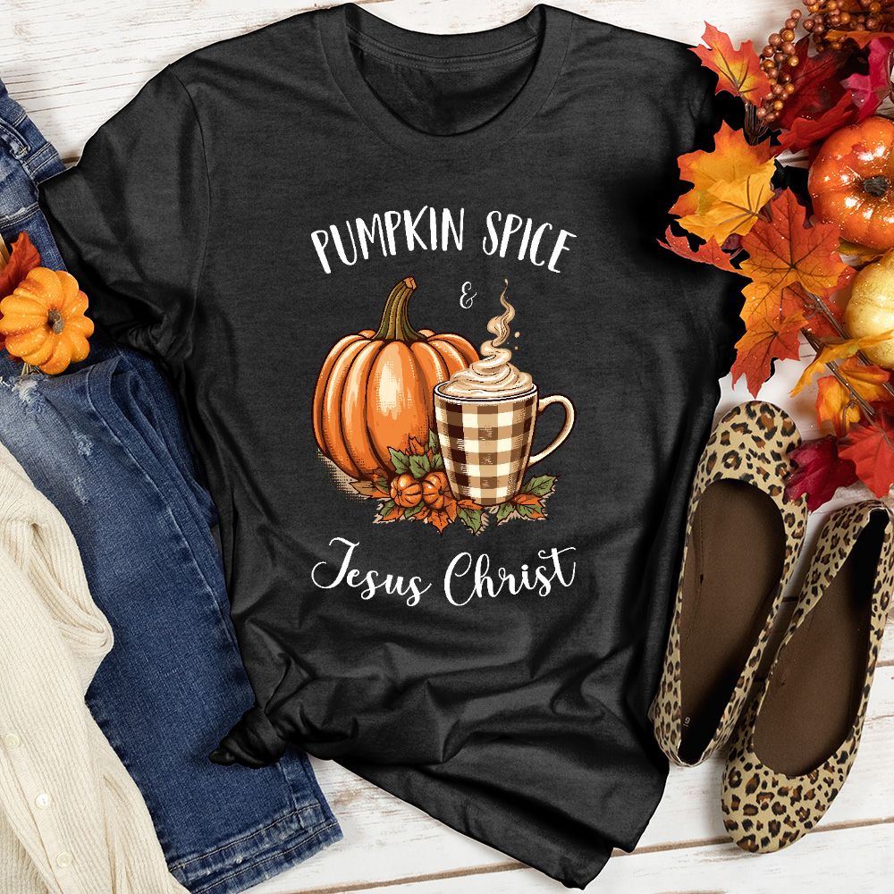 Pumpkin Spice & Jesus Heathered Tee
