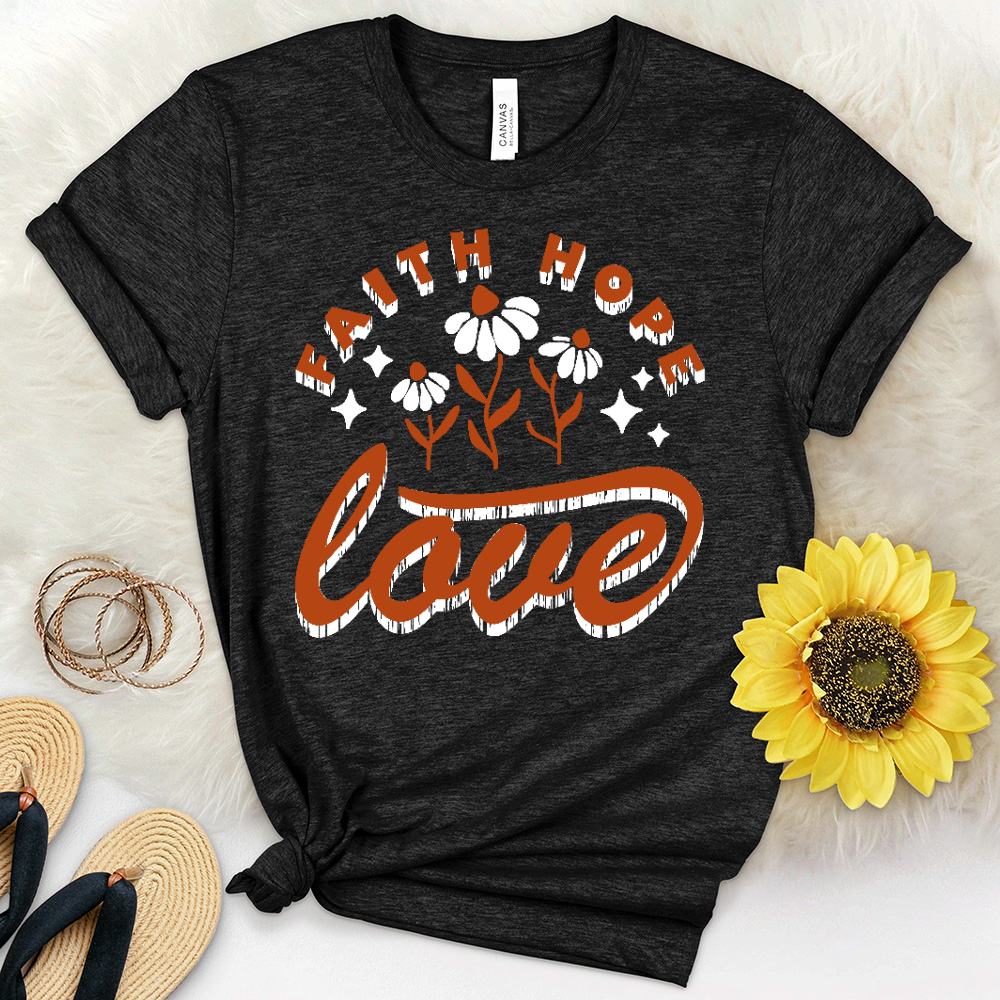 Faith Hope Love Groovy Heathered Tee