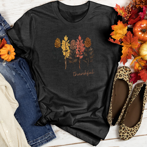 Cozy Autumn Trio Pine Trees Heathered Tee