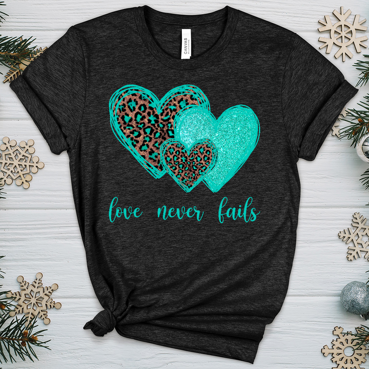 Love Never Fails V2 Heathered Tee