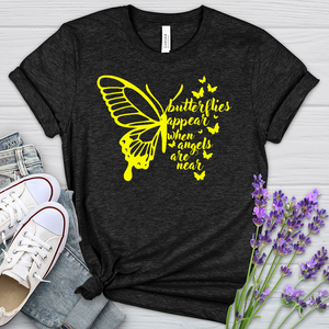 Butterflies Appear Yellow Heathered Tee