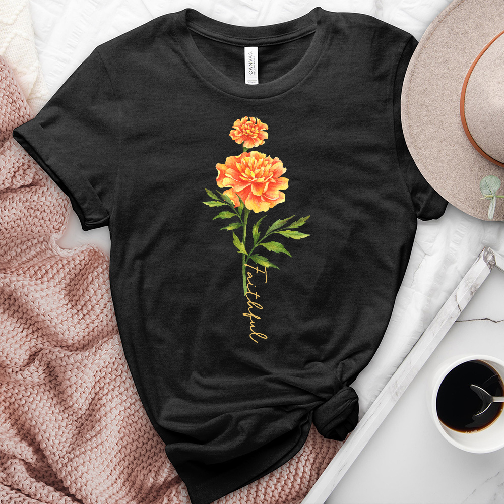 Faithful Flower Heathered Tee