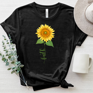 Faith Sunflower Mandala Heathered Tee