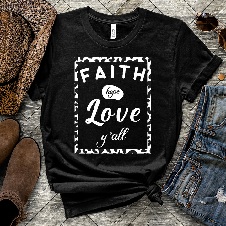 Faith Hope Love Y'all Heathered Tee