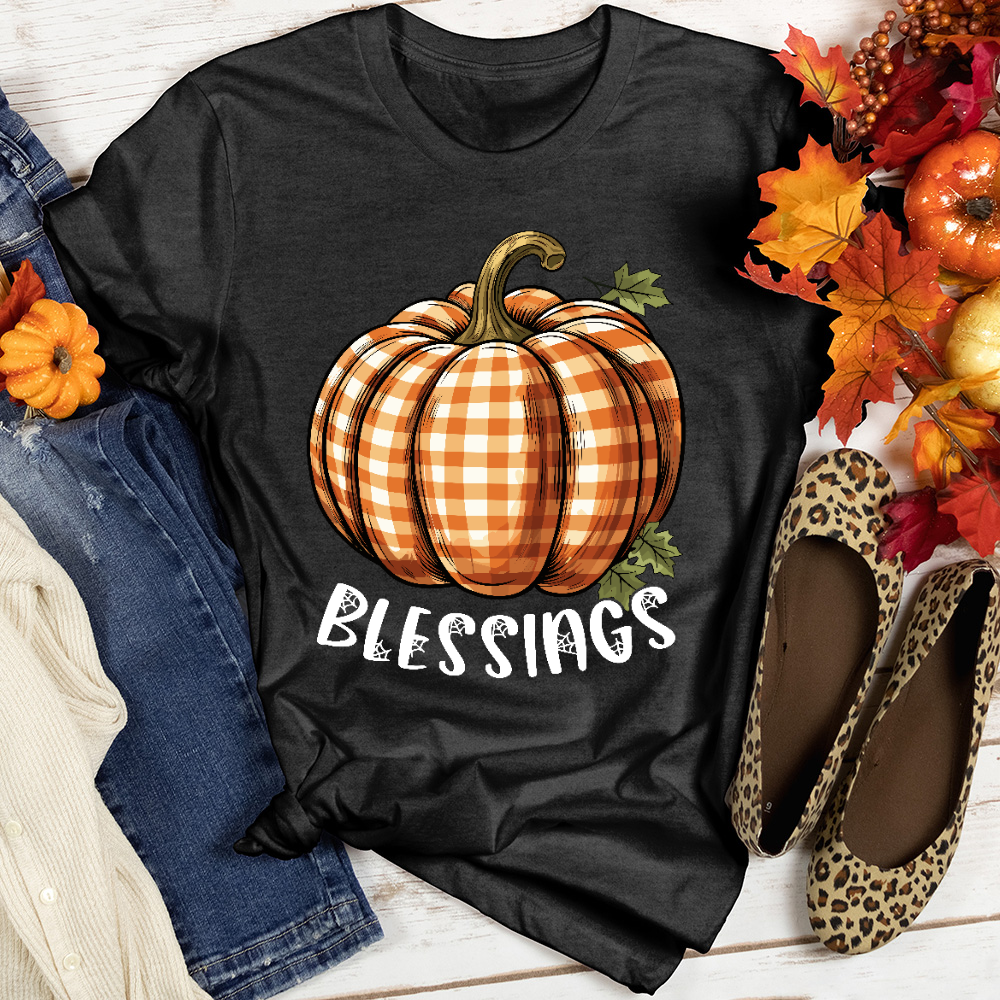 Pumpkin Blessings Heathered Tee