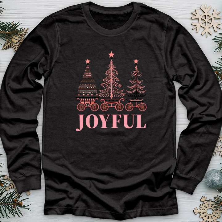 Pastel Pink Sleigh Tree Trio Long Sleeve Tee