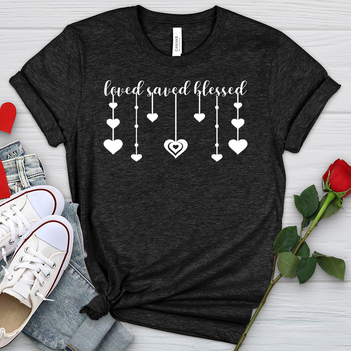 Love Saved Blessed Heathered Tee