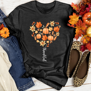 Thankful Heart Pattern Heathered Tee