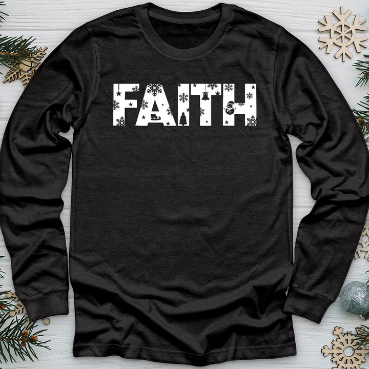 Faith Winter Font Long Sleeve Tee