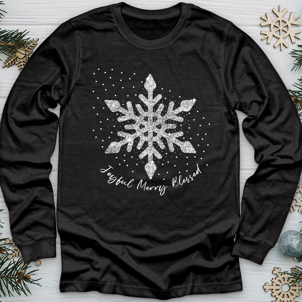 Snowflake Silver Giliters Long Sleeve Tee