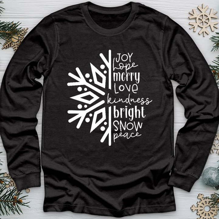 Joy Hope Snowflake Long Sleeve Tee