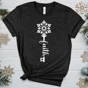 Faith Is The Key Snowflake Heathered Tee