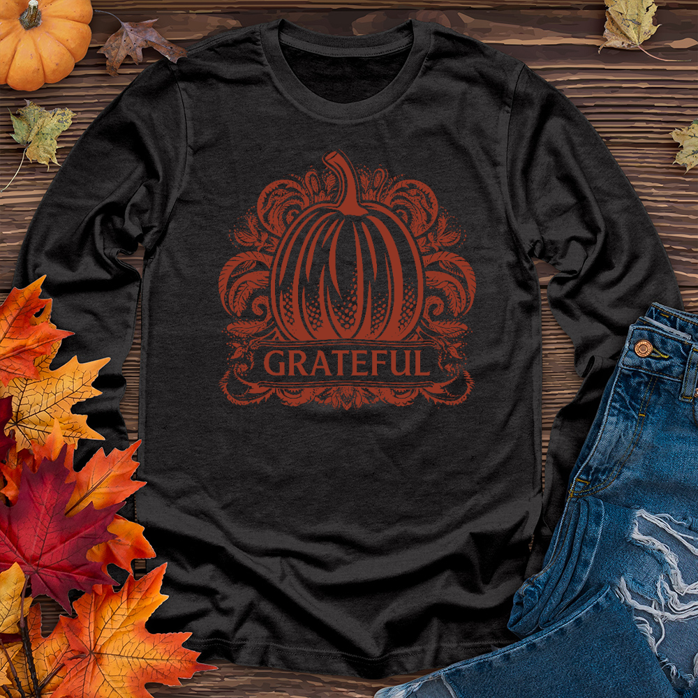 Grateful Paisley Pumpkin Long Sleeve Tee