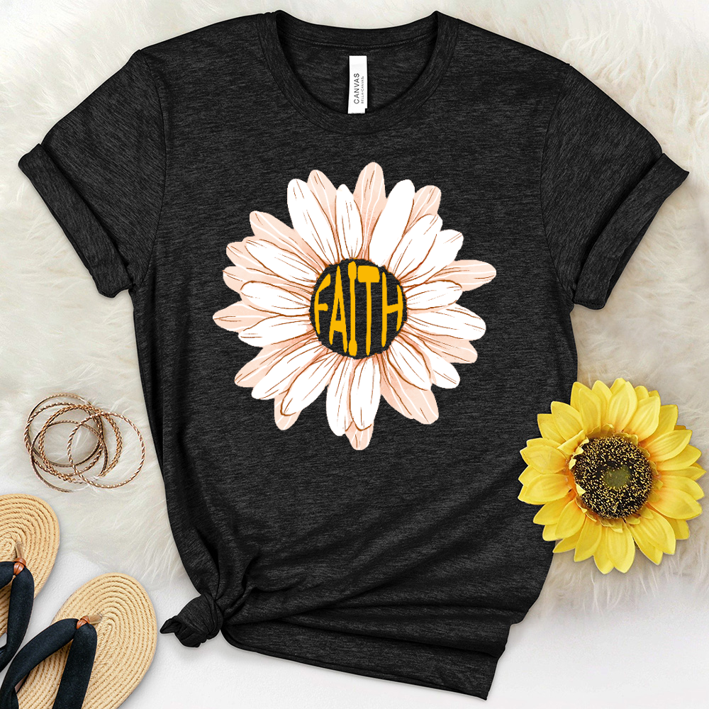 Summer Faith Flower Heathered Tee