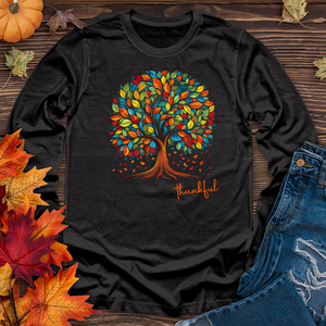 Vintage Floral Fall Tree Long Sleeve Tee