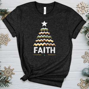 Faith Christmas Tree Heathered Tee