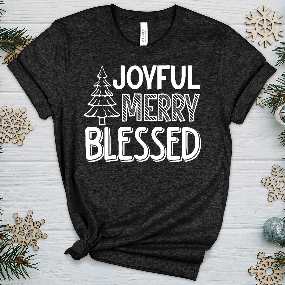 Joyful Merry Blessed Heathered Tee