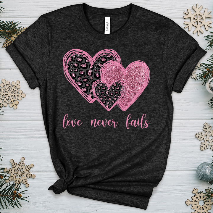 Love Never Fails V4 Heathered Tee