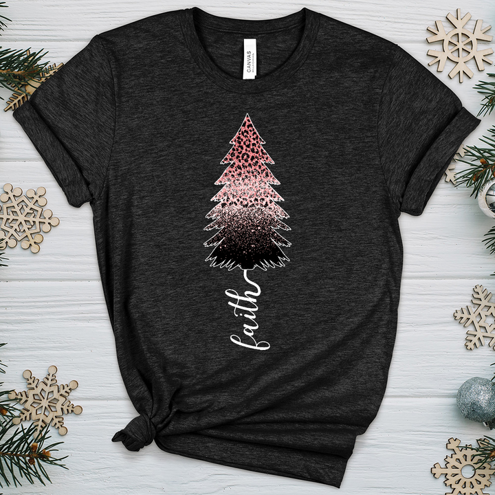 Pink Faith Sparkling Tree Heathered Tee