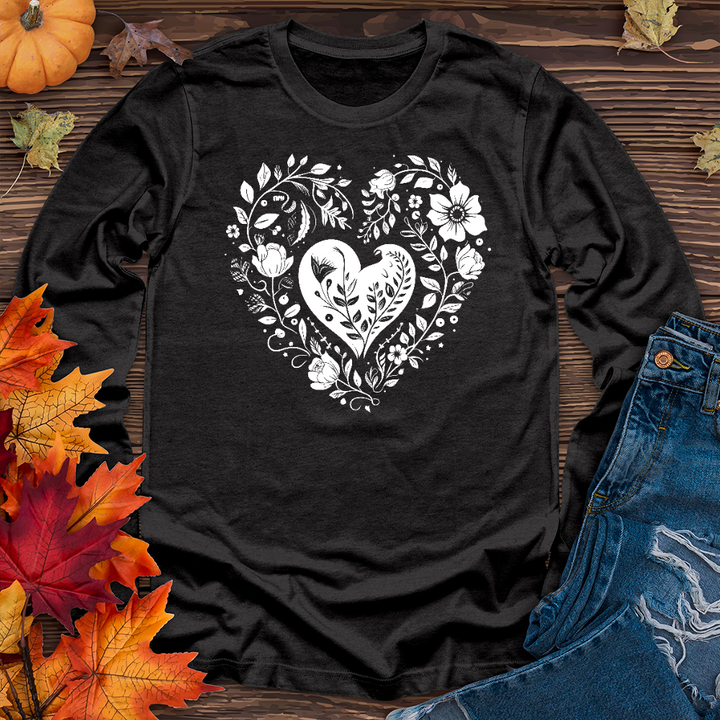 A simple floral heart 01 Long Sleeve Tee