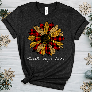 Christmas Patterned Flower Heathered Tee