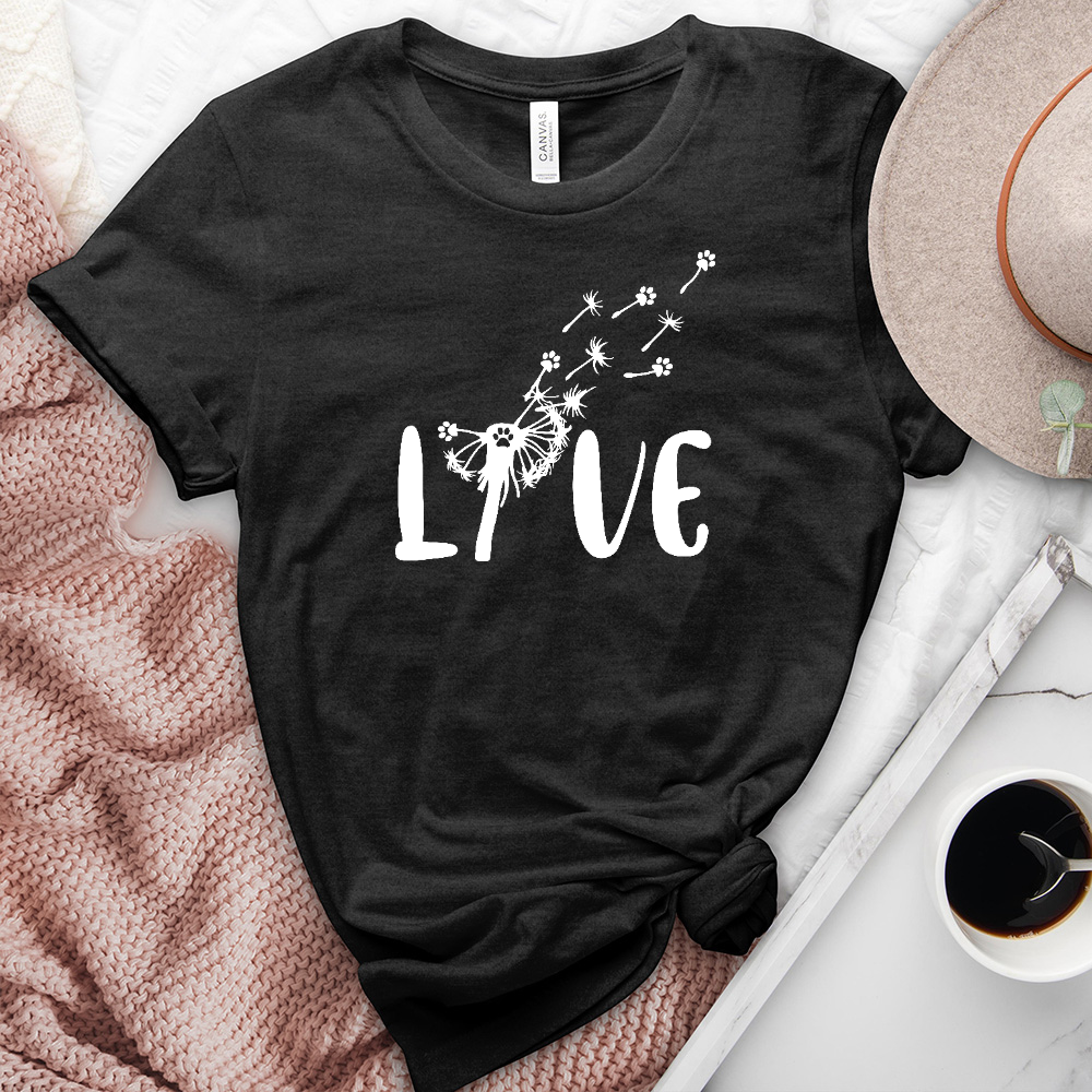 Paw Print Dandelion Love Heathered Tee