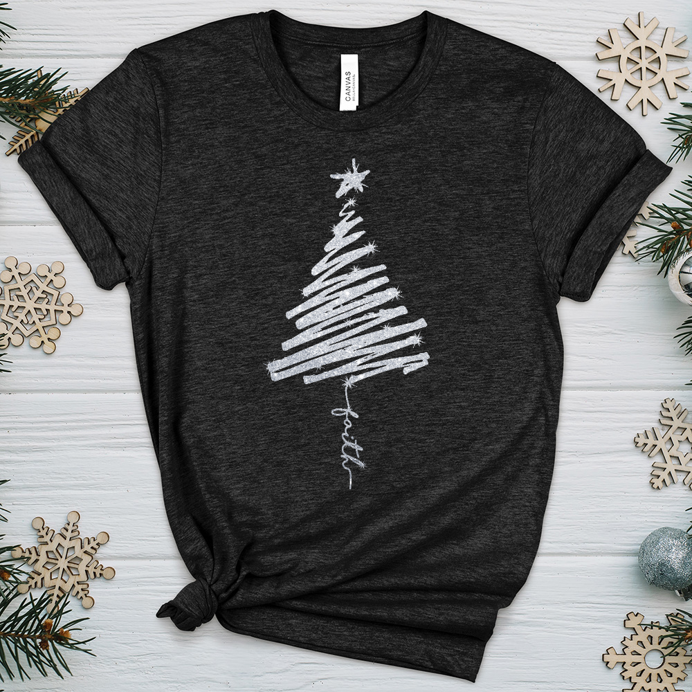 Scribbly Faith Tree Heathered Tee