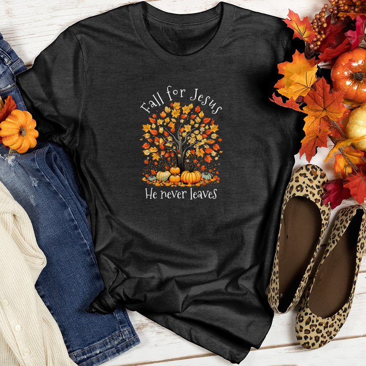 Vintage Floral Pumpkin Tree Heathered Tee