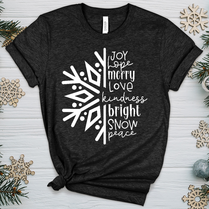 Joy Hope Snowflake Heathered Tee