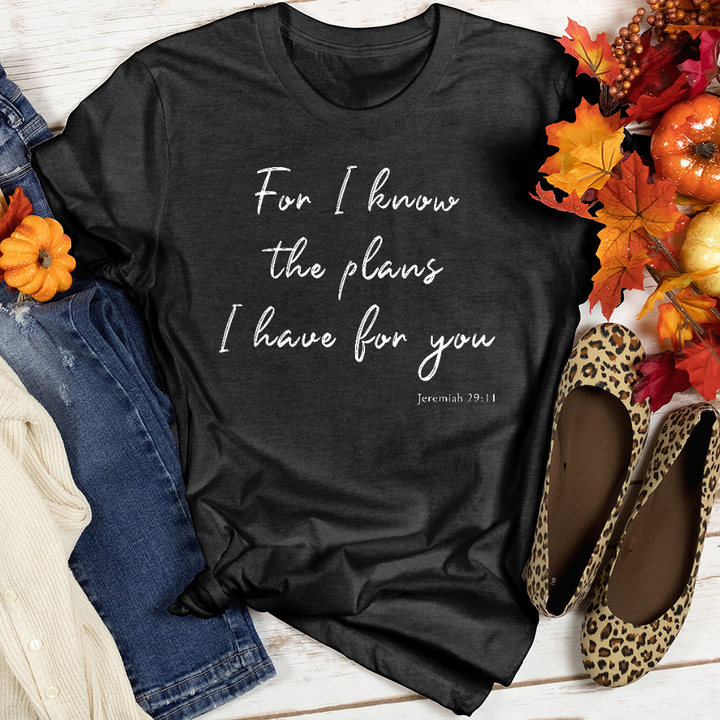 For I know The Plans Heathered Tee