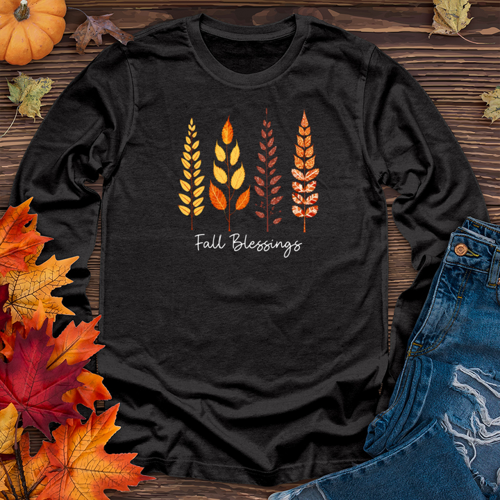 Retro Fall Foliage Icon Trio 01 Long Sleeve Tee