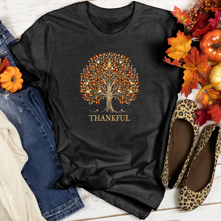 Retro Bonfire Sparkle Fall Themes Tree Heathered Tee