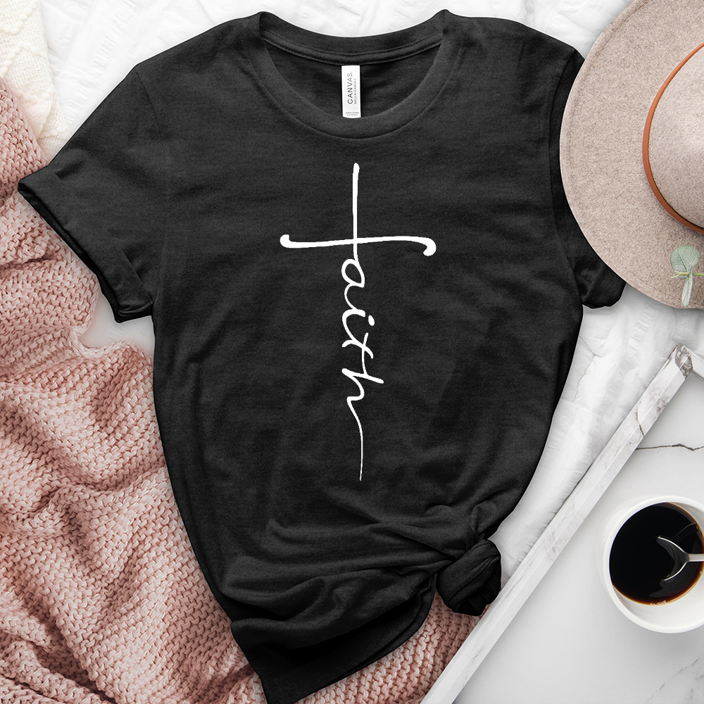 Faith Cross Heathered Tee