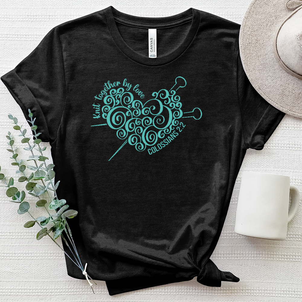 Knit Together Heart Heathered Tee