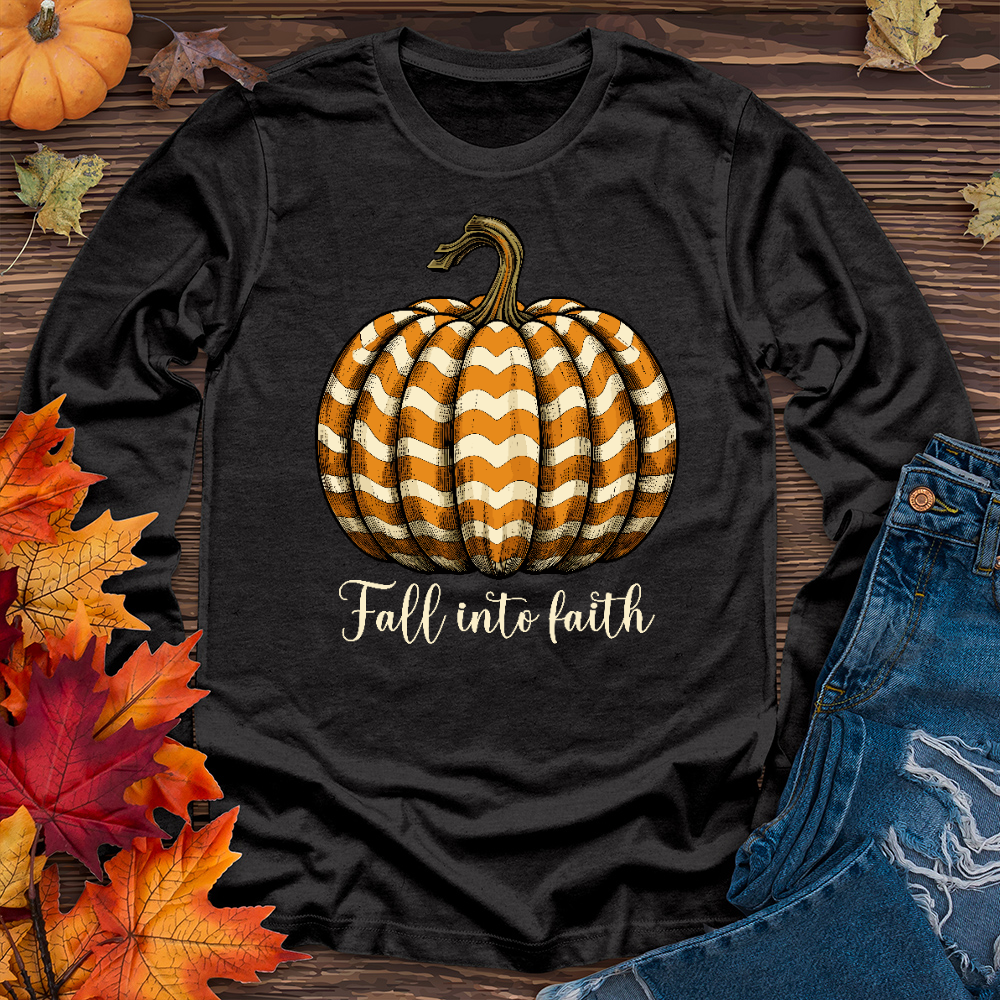 Fall Into Faith Pumpkin Long Sleeve Tee