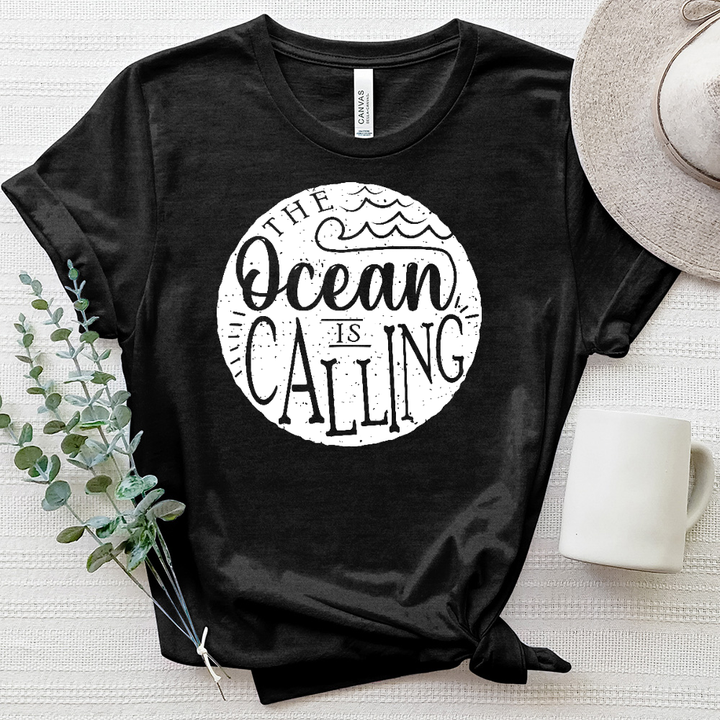 The Ocean Is Calling Heathered Tee