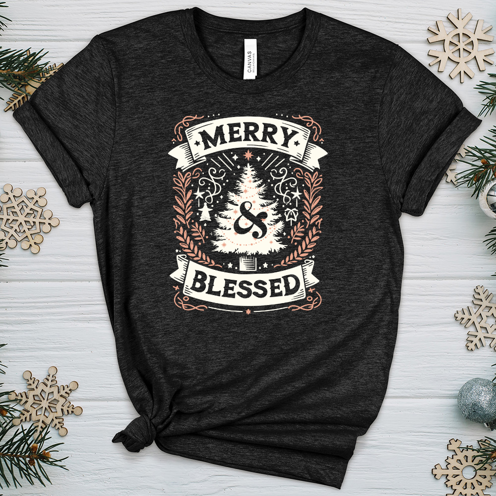 Merry & Blessed Heathered Tee