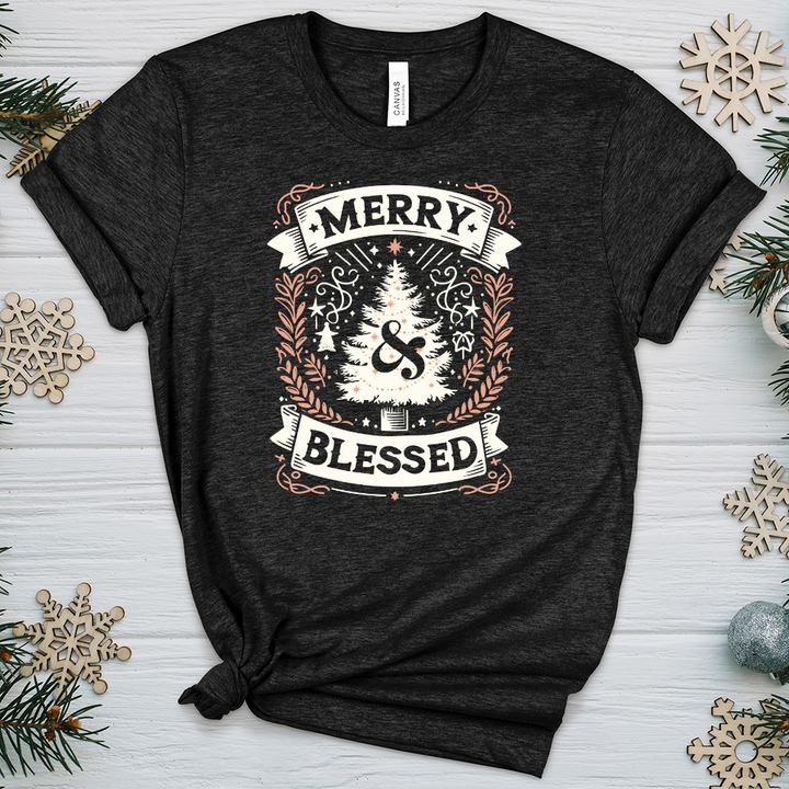 Merry & Blessed Heathered Tee