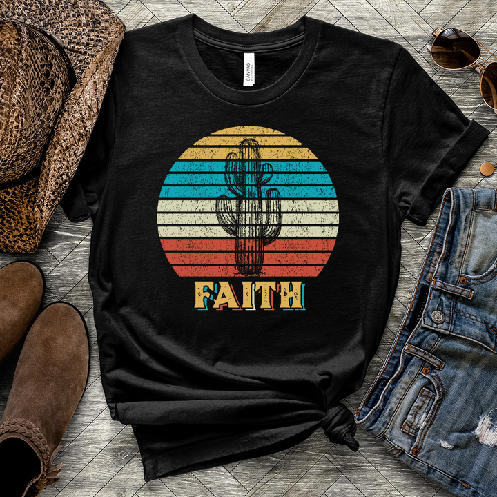 Retro Faith Cactus Heathered Tee