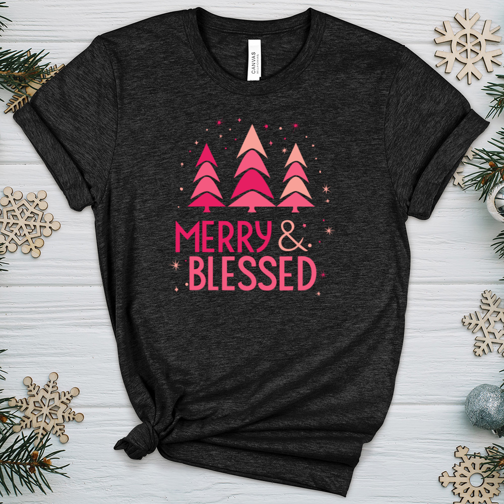 Merry Blessed Tree Heathered Tee