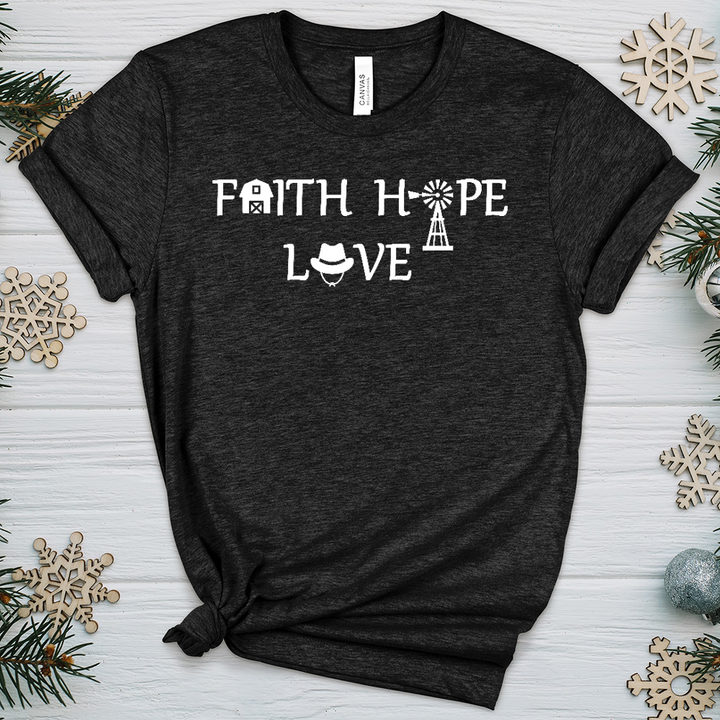 Country Faith Hope Love V2 Heathered Tee