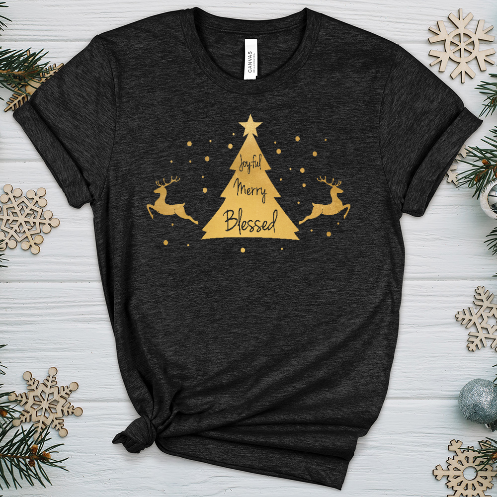 Joyful Reindeer Heathered Tee