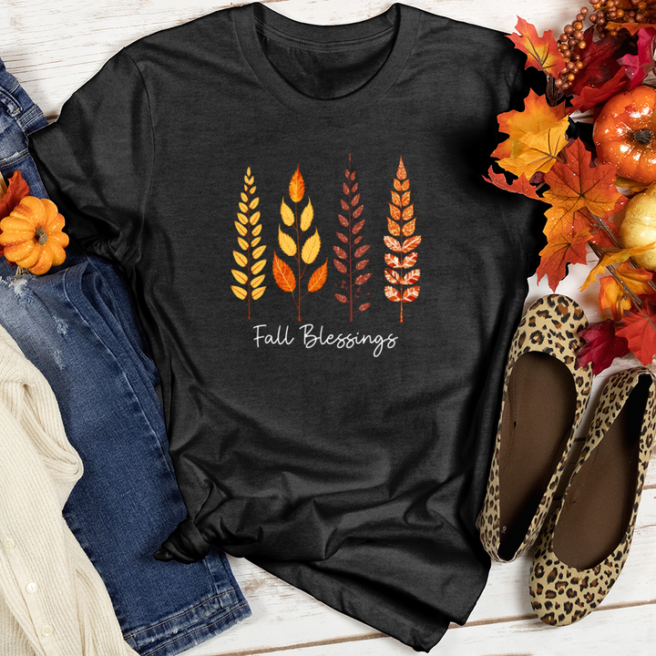 Retro Fall Foliage Icon Trio 01 Heathered Tee