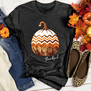 Thankful Retro Cozy Pumpkin HeatheredTee