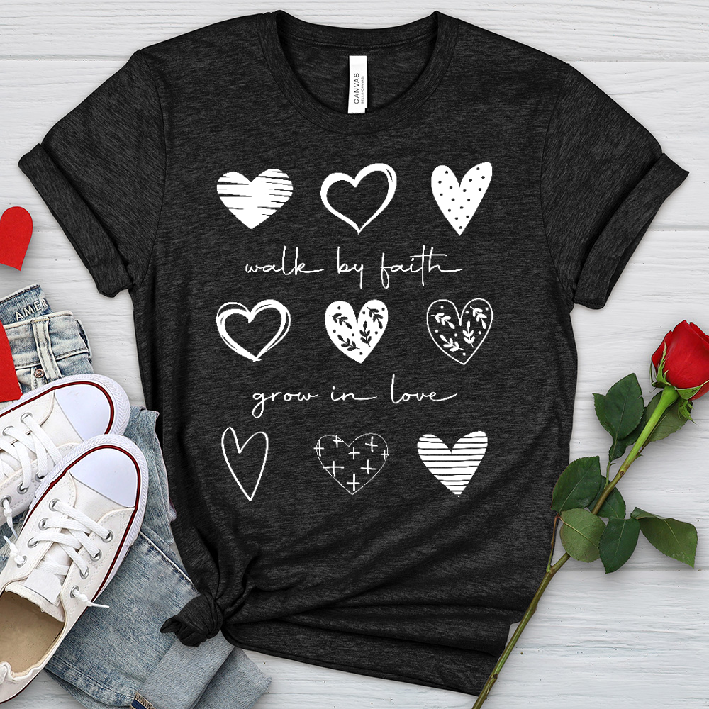 Walk By Faith Grow In Love Heathered Tee