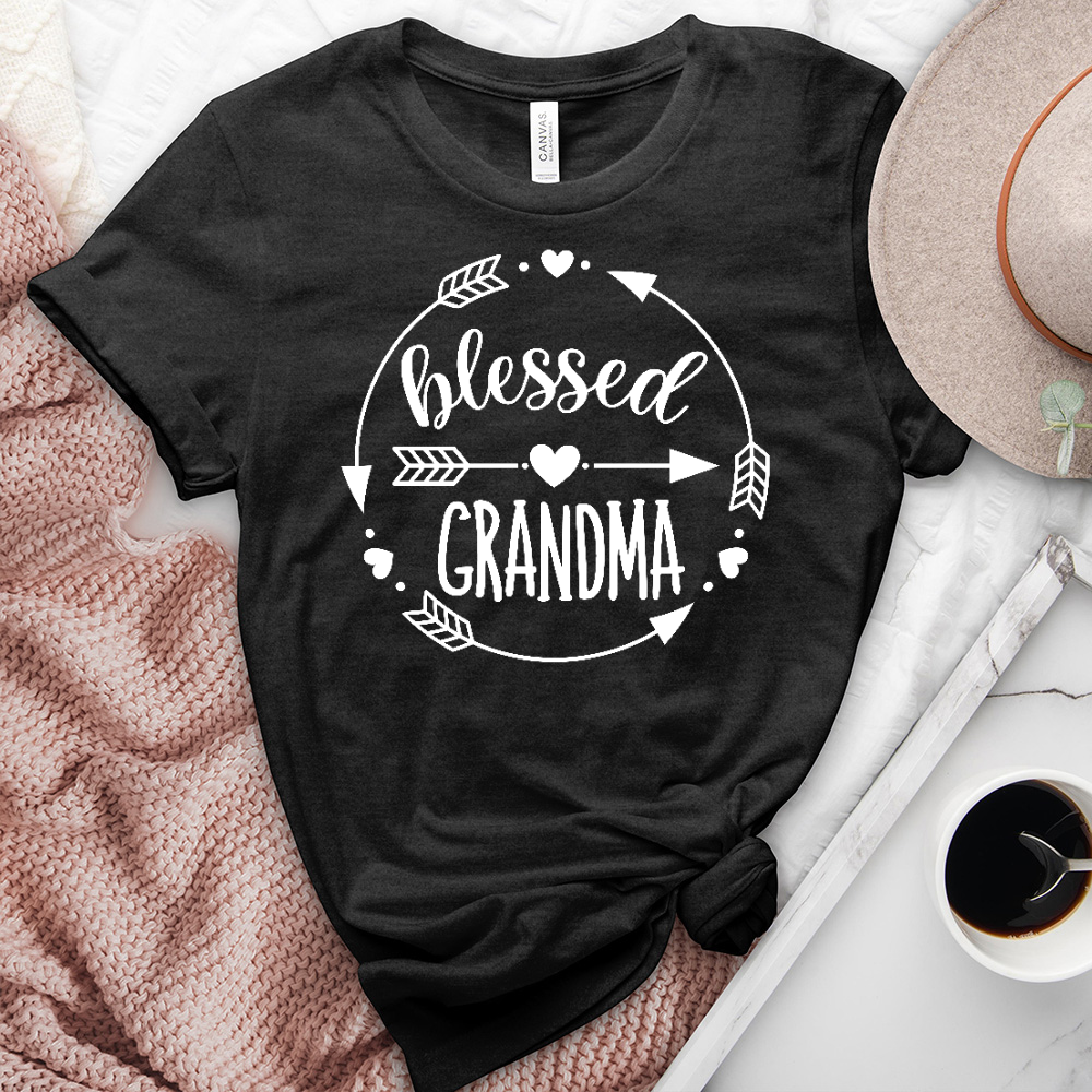 Blessed Grandma Arrows Heathered Tee